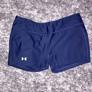 Under armour(heat gear) spandex, color navy blue, woman’s size small